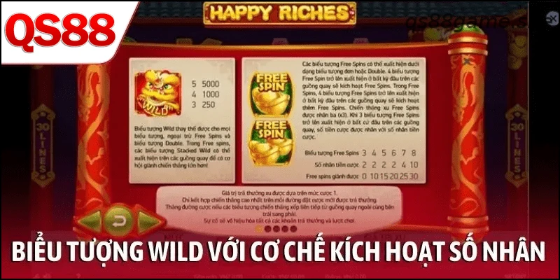 Biểu tượng wild với cơ chế kích hoạt số nhân khủng