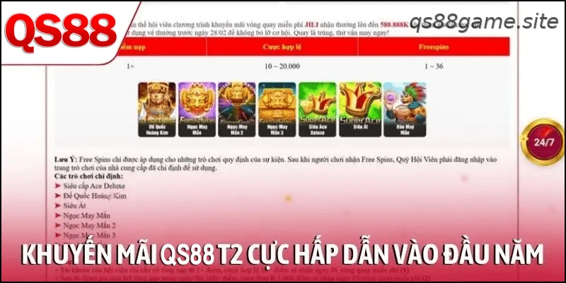 Khuyến mãi QS88 T2 cực hấp dẫn vào đầu năm