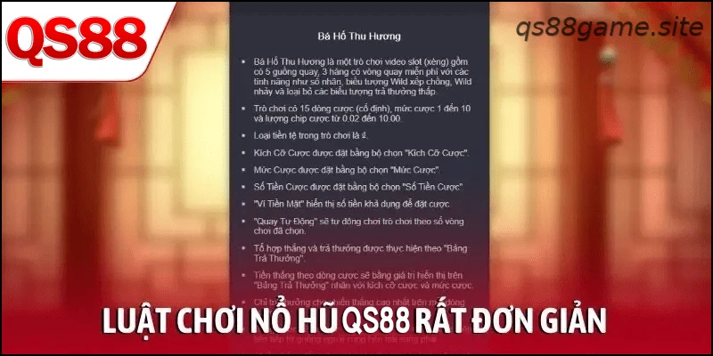 Luật chơi nổ hũ QS88 rất đơn giản
