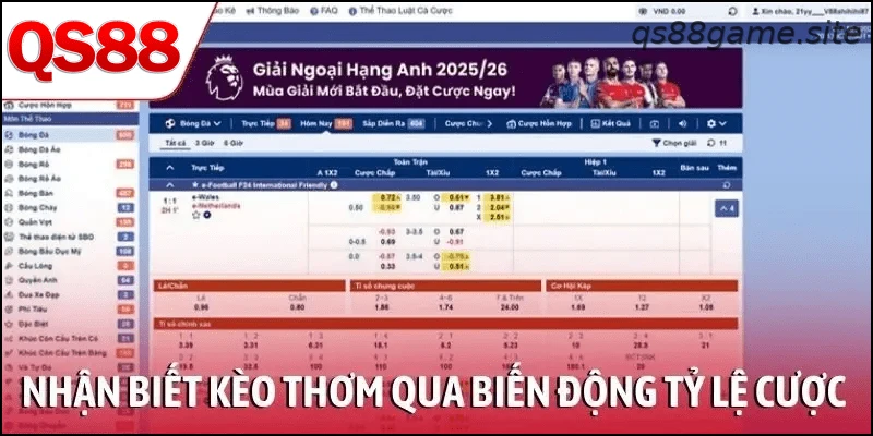 Nhận biết kèo thơm nhanh chóng qua biến động tỷ lệ cược