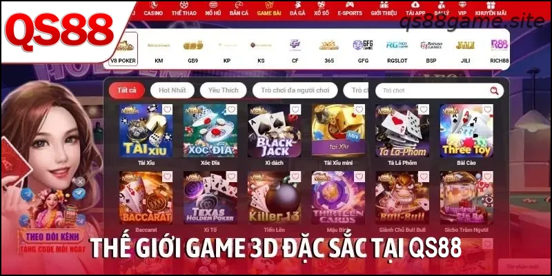 Thế giới game 3D đặc sắc tại QS88